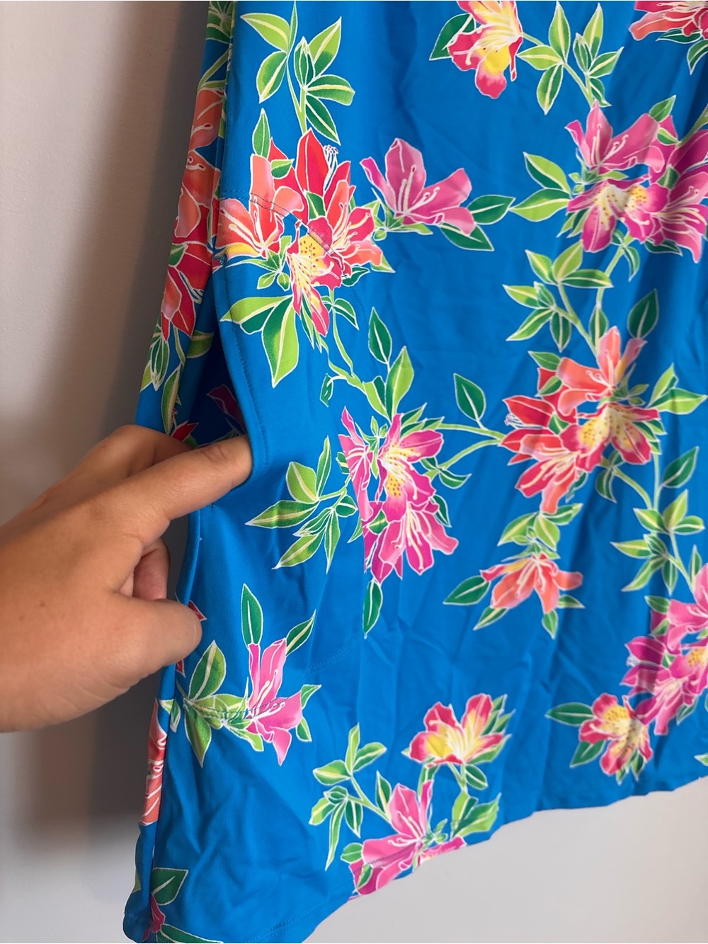 Tommy Bahama Blue Pink Tropical Floral Off The Shoulder Beach Dress - Picture 5 of 7